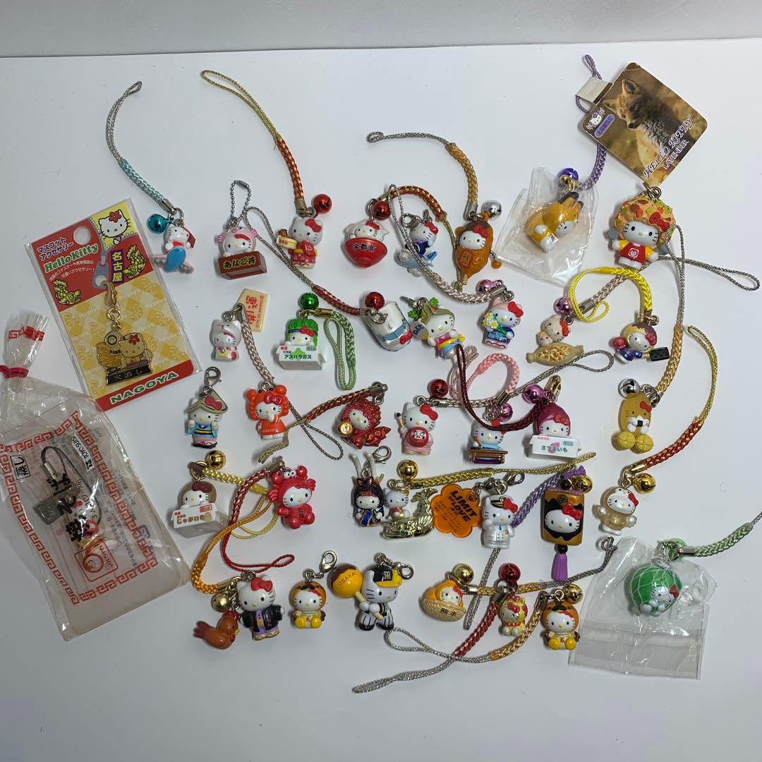 ハローキティ ご当地根付 ストラップ キーホルダー 38個セット