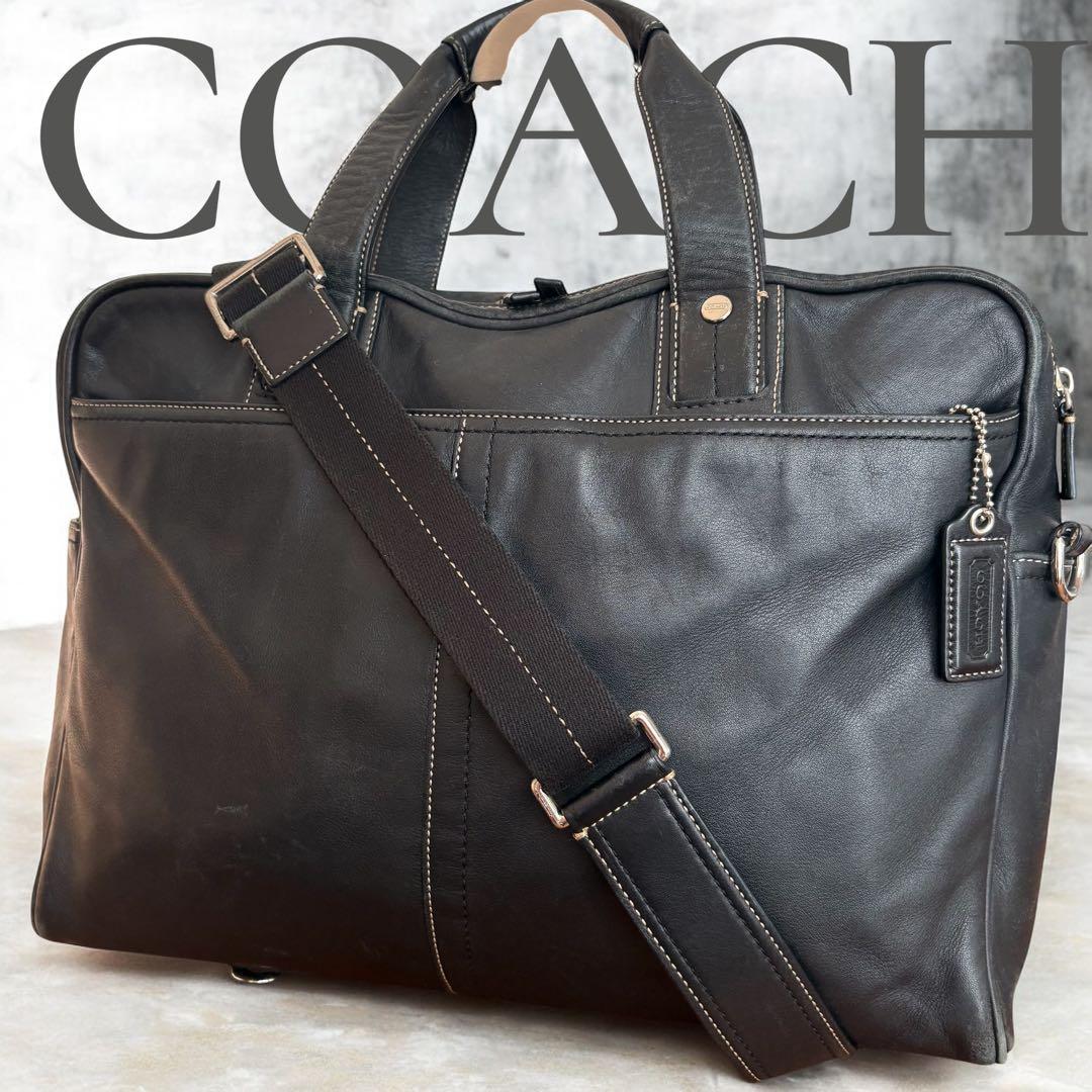 COACH レガシー オールレザー　2WAY大型　ビジネスバッグ　A4 ブラック