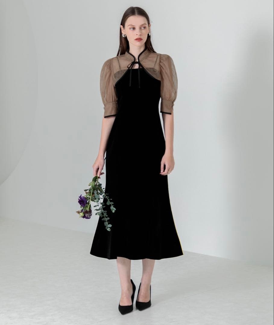 【LEJA】花柄ボレロマーメイドワンピースセットアップロングワンピースドレス