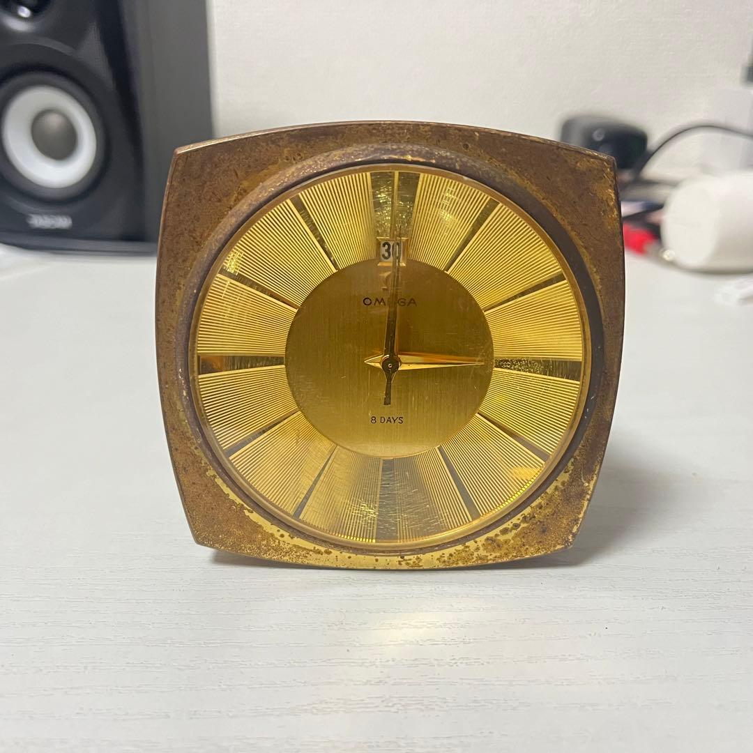 OMEGA 8DAYS 置き時計 手巻き時計 稼動品
