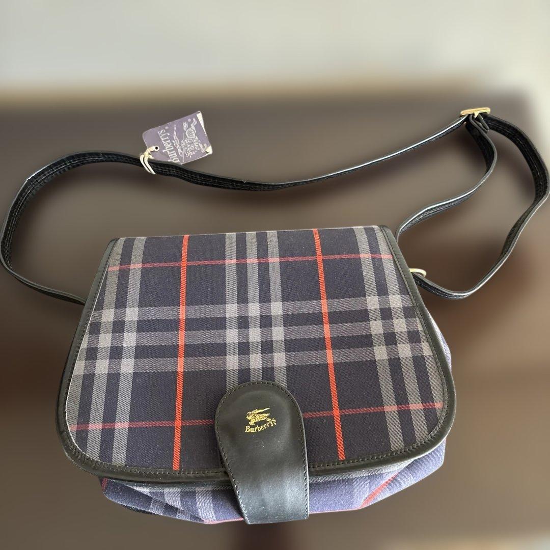 Burberry's チェック柄 本革 ショルダーバッグ