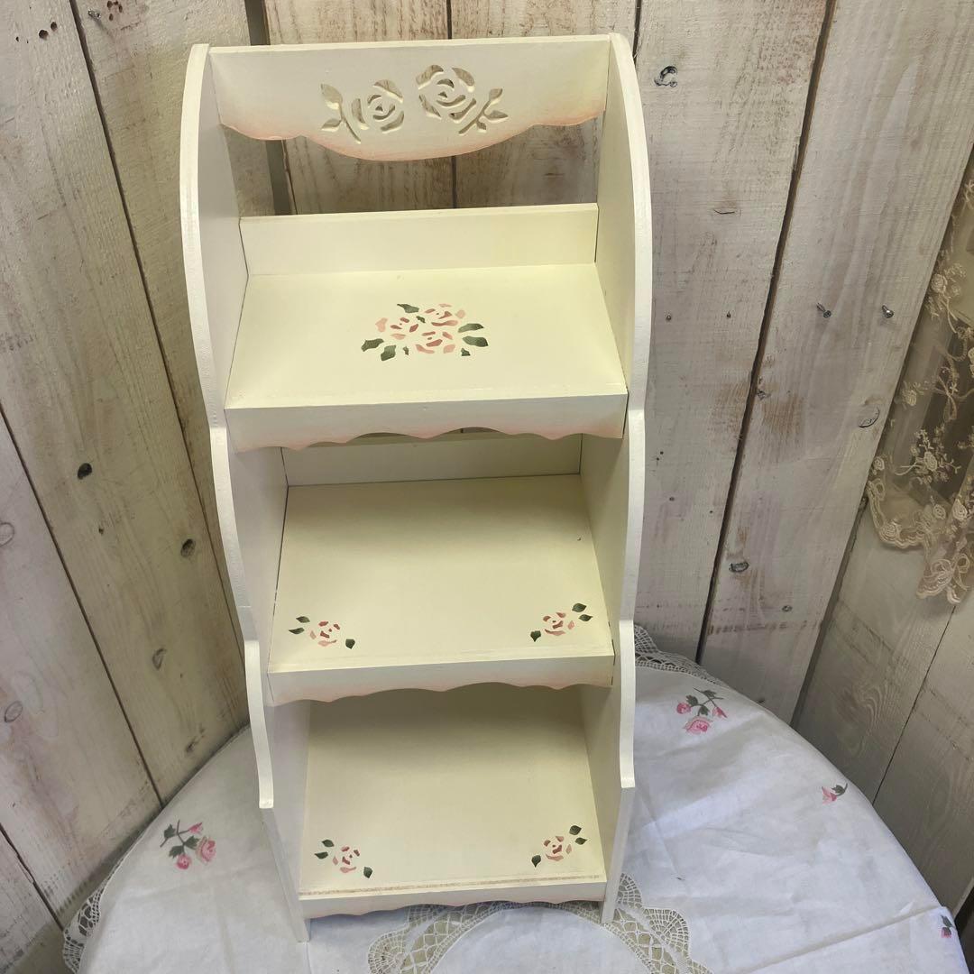 &ねこ大好きさん専用纏め　薔薇のカット&ステンシルピンクの木製2段とスリムラック