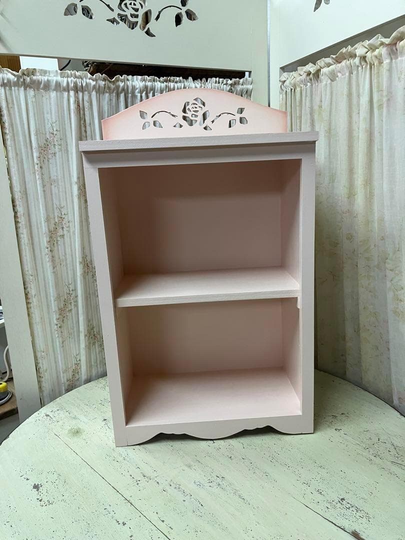 &ねこ大好きさん専用纏め　薔薇のカット&ステンシルピンクの木製2段とスリムラック