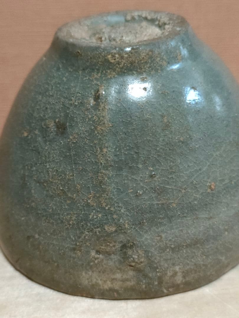 高麗湯呑　青磁　時代物　朝鮮半島美術　骨董アンティークNo.320