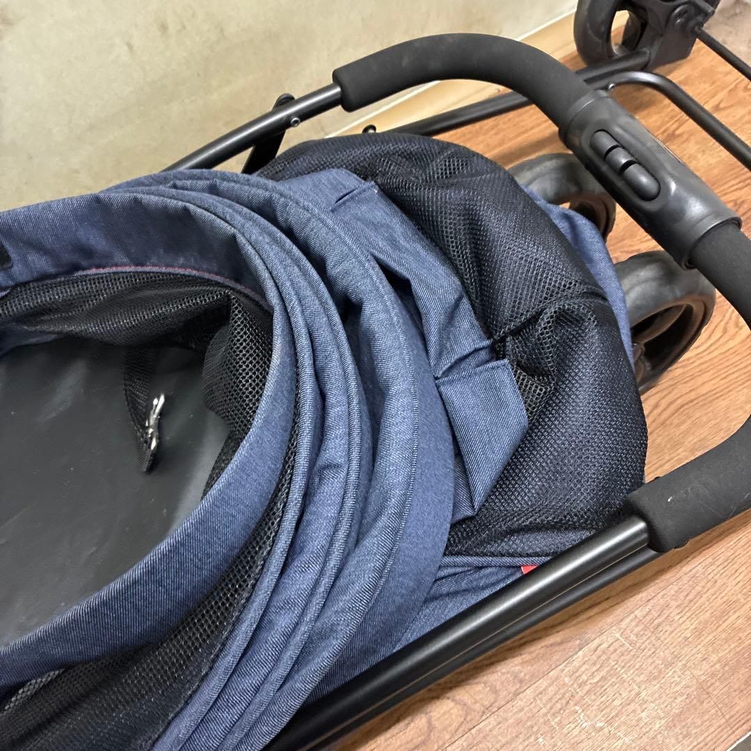 ネイビー ペットカート メッシュ窓付き