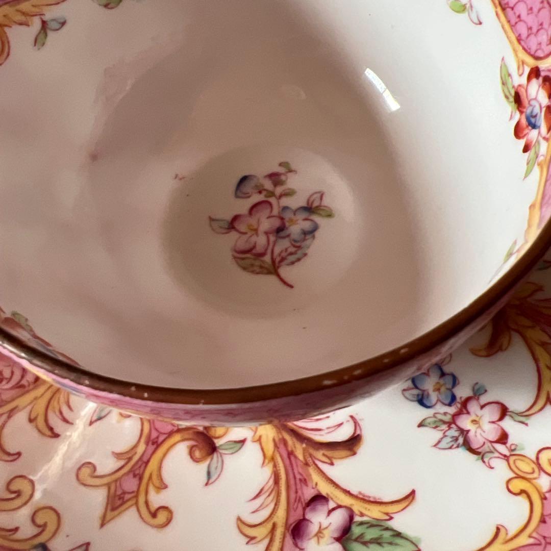 フランスサルグミンヌ窯、Mintonパターン148 ティーカップ＆ソーサー