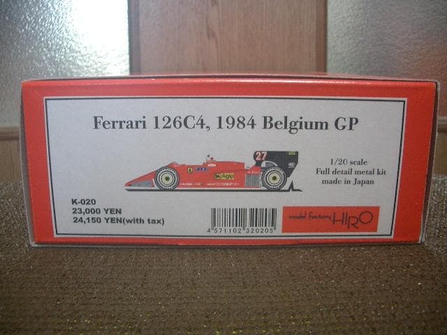 1/20 モデルファクトリーヒロ フェラーリ 126C4 ベルギーGP マルボロ