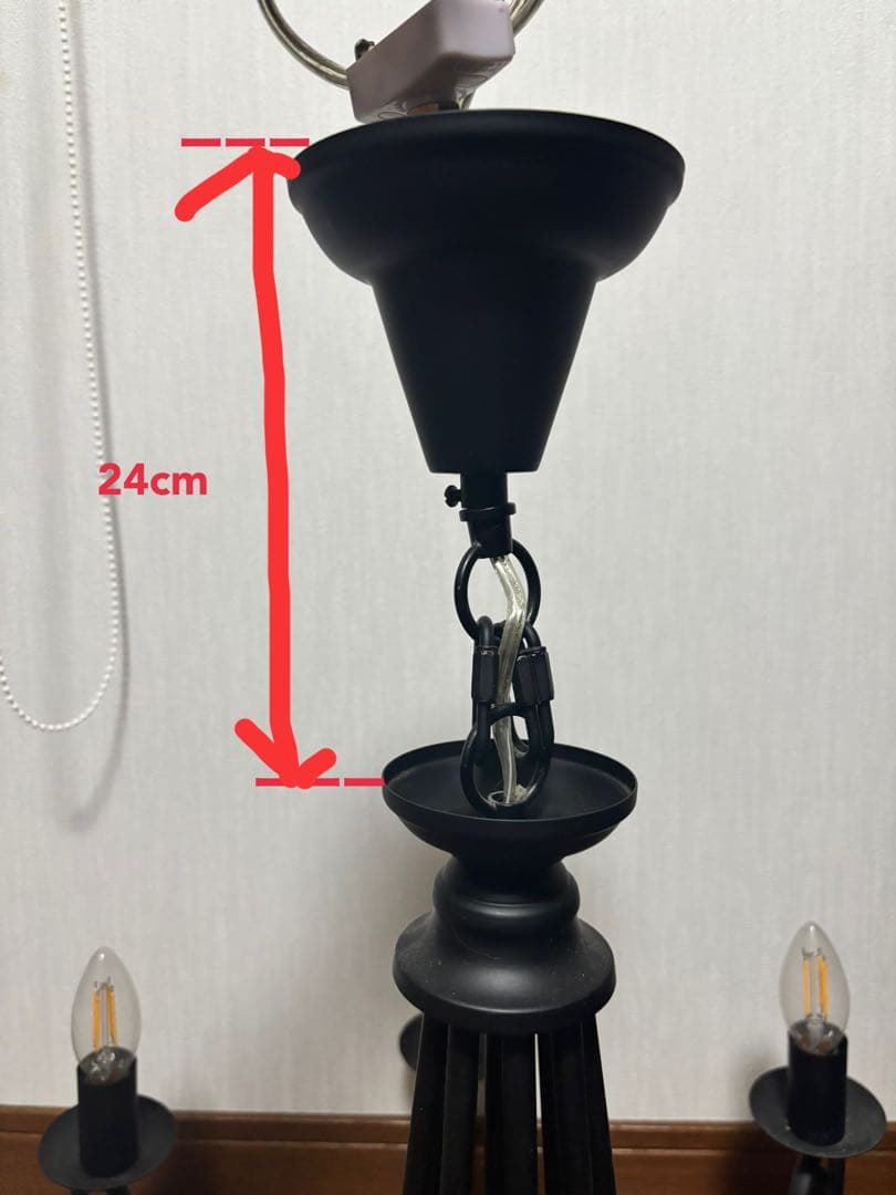 ブラックアイアンシャンデリア 8灯