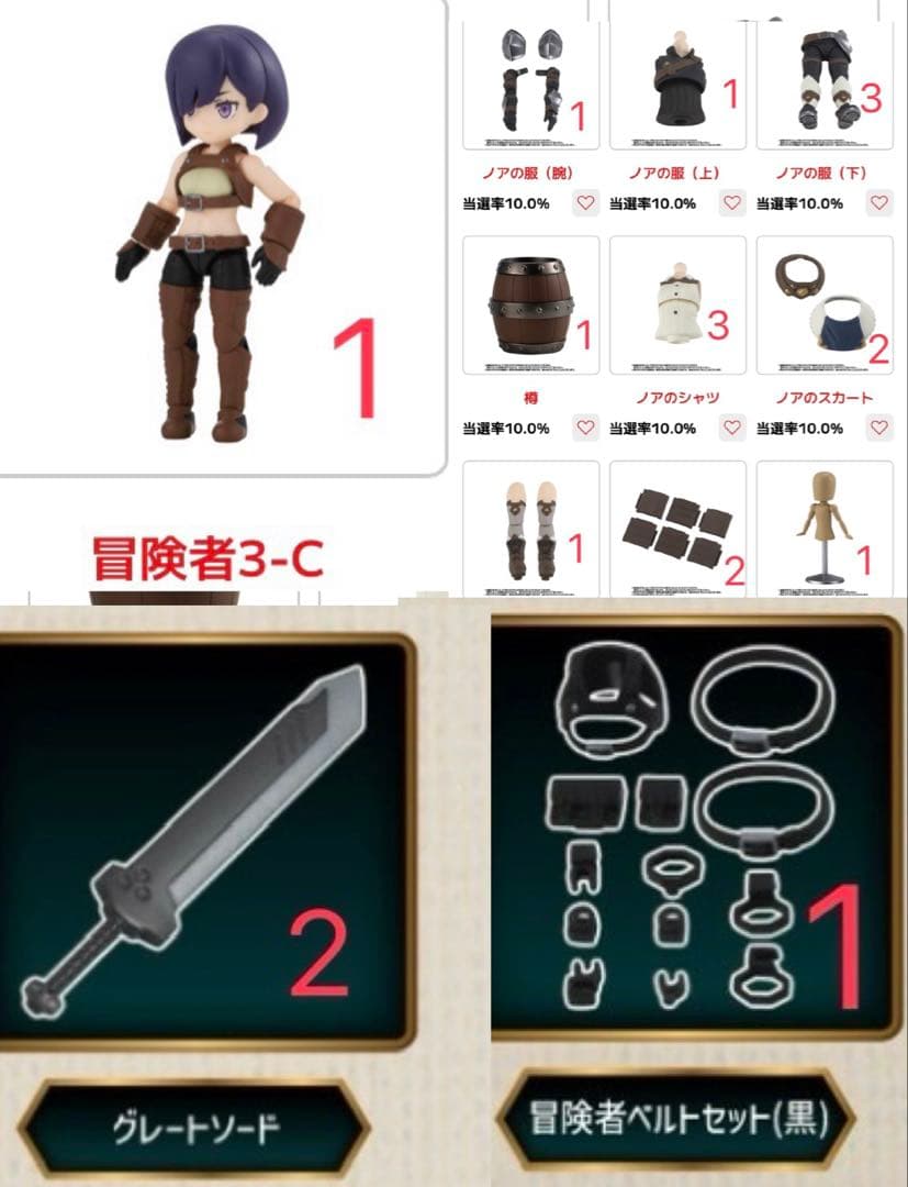 北の大地ポタルギルド 冒険者3-D ノアの服 ノアの防具屋 ガシャポンクエスト