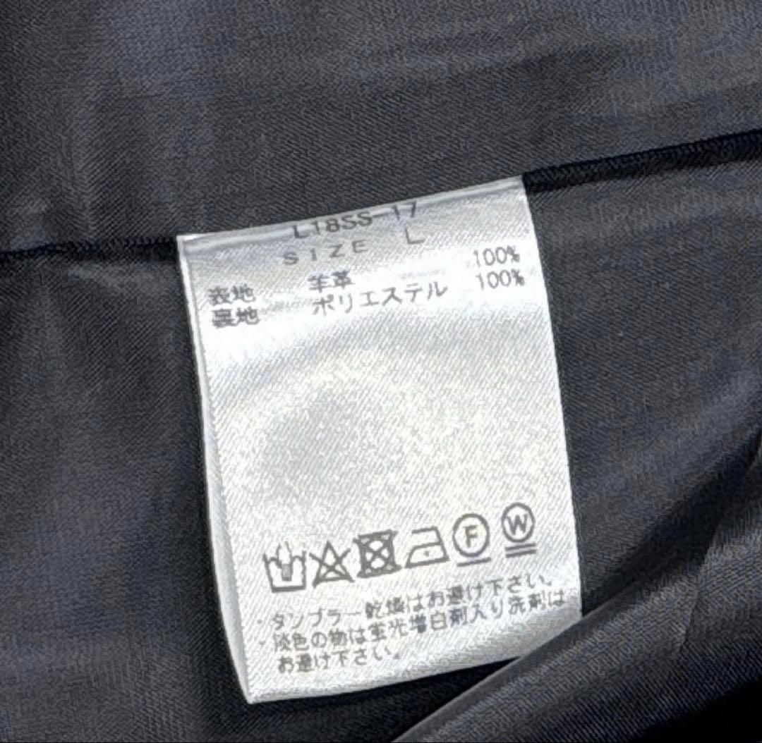 極美品✨ LIDNM シングルライダース シープスキン 羊革　ダブルジップ　L