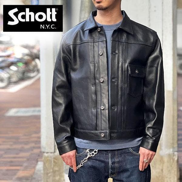 Schott ショット シープレザー 1st トラッカージャケット Mサイズ