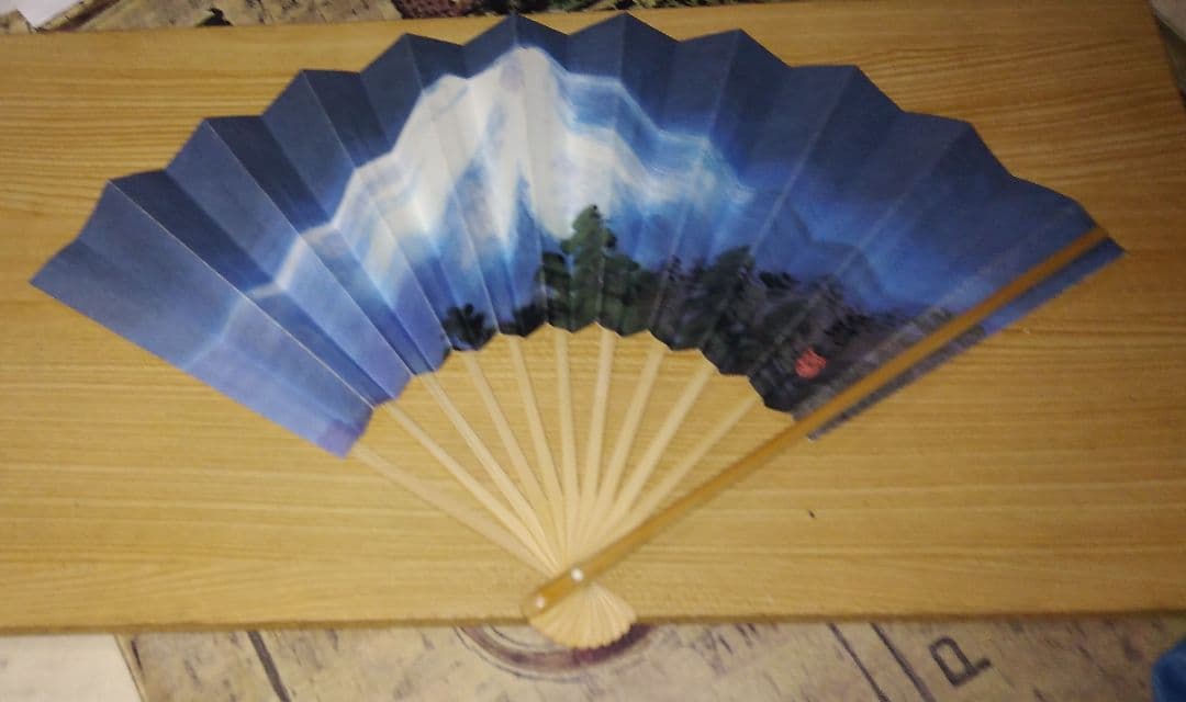 麗峰富士　今井昭作画　扇子