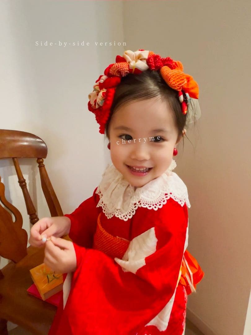 【*i様 七五三　七五三髪飾り　ヘッドドレス　着物髪飾り　リメイク髪飾り　037