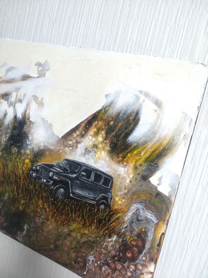 油絵【Jeep Life】1点物の原画/作者サイン入り/キャンバス油彩画