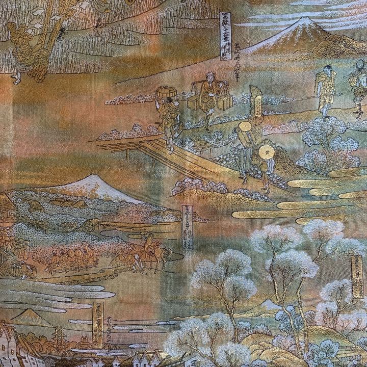 純金箔　プラチナ箔　帯　葛飾北斎　富嶽三十景　元値68万円の品