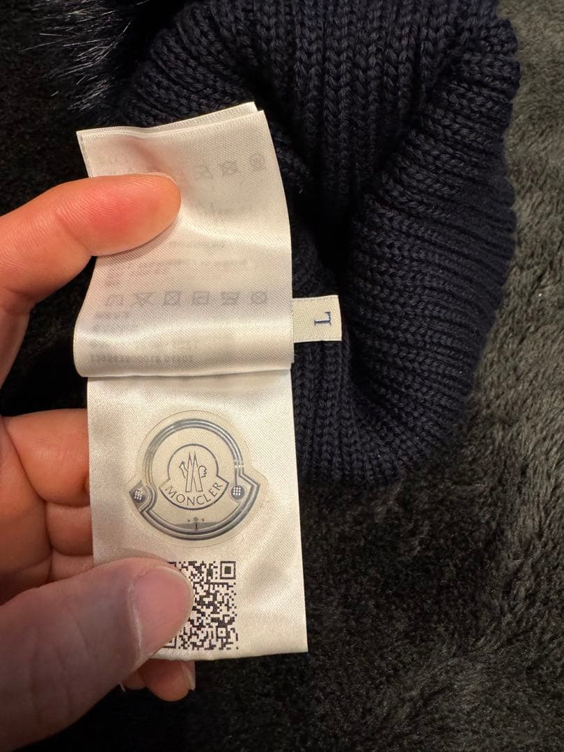 MONCLER ニット帽 紺