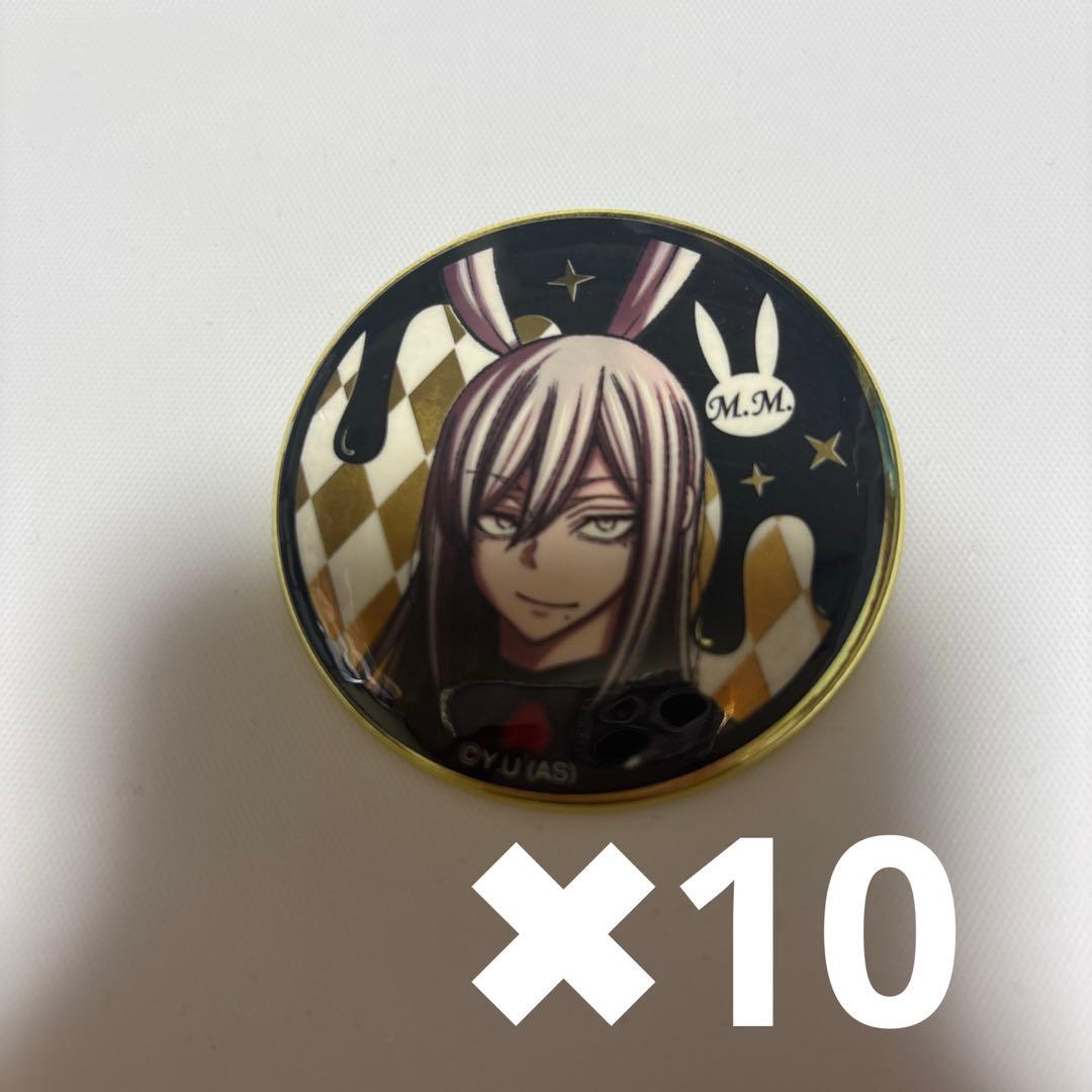 桃源暗鬼 桃寺神門 バニー 缶バッジ メディコス ゴールド　10点