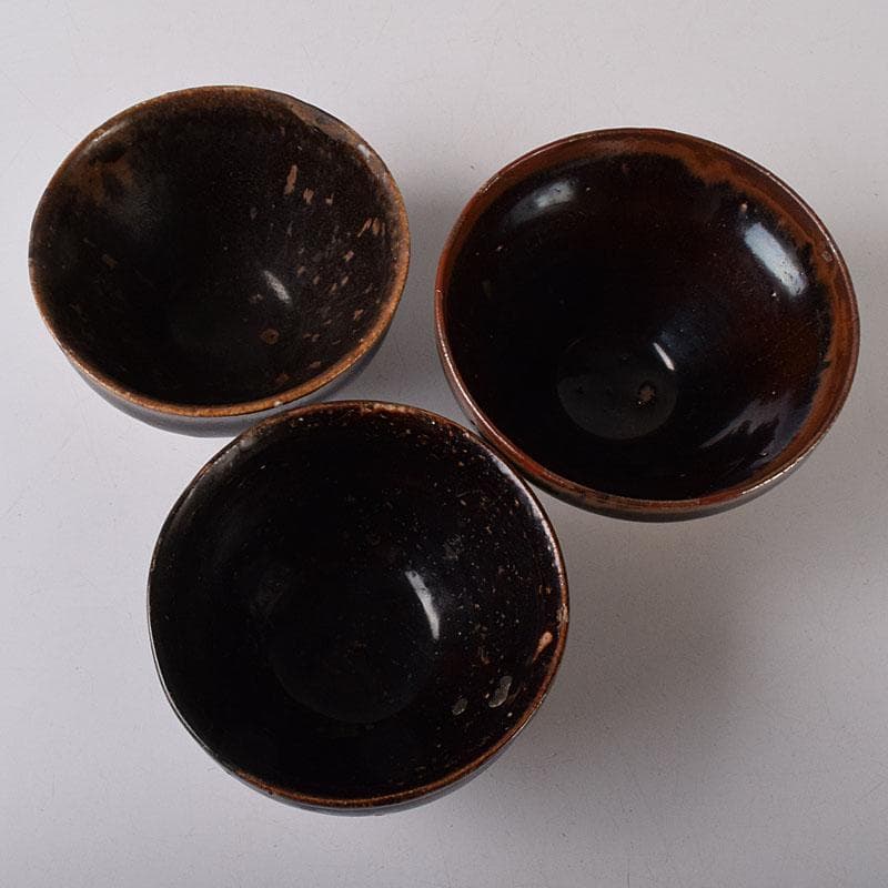 茶道具　瀬戸焼　古瀬戸天目茶碗　3点まとめて　V　R8468