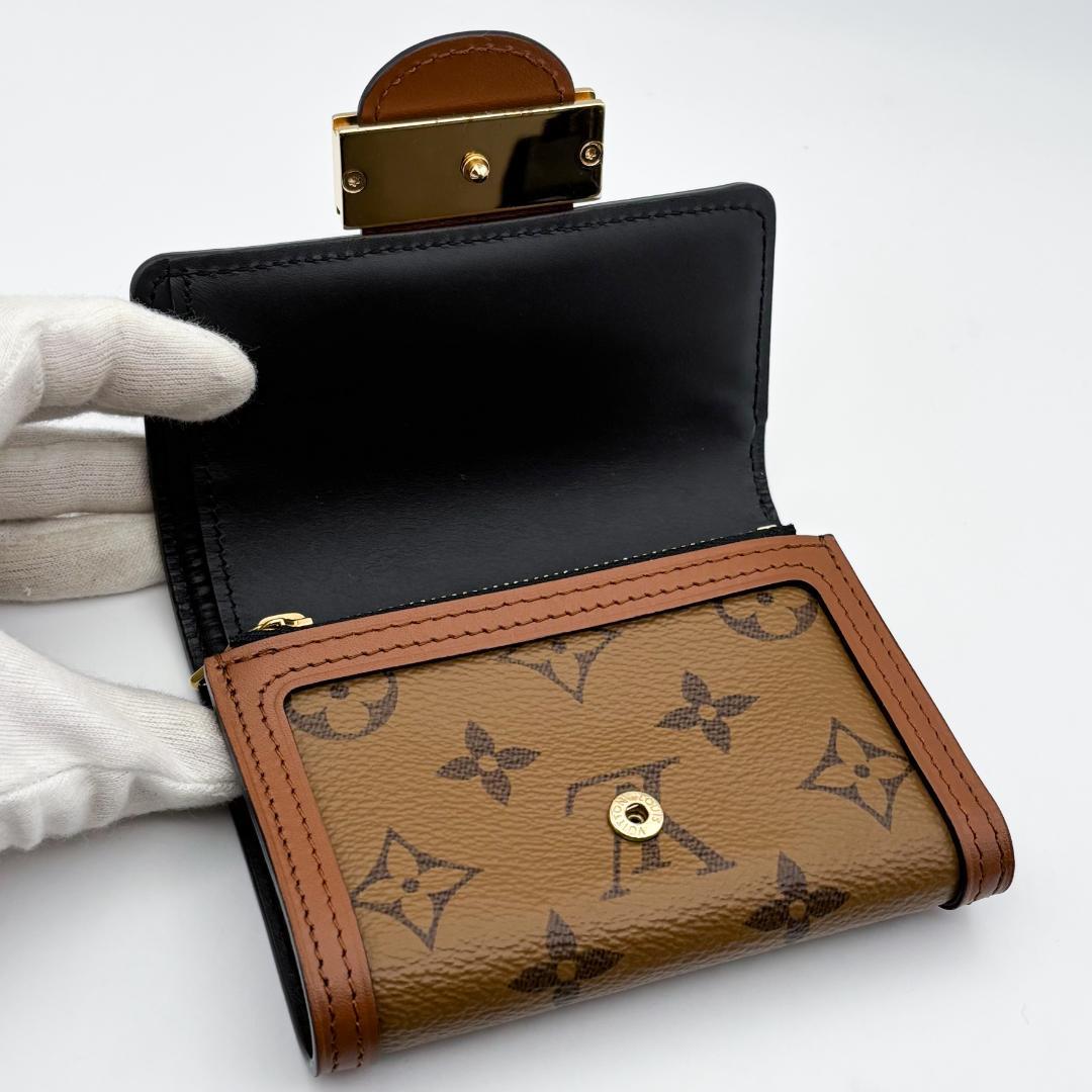 【極美品】ICタグ ルイヴィトン モノグラムリバース ポルトフォイユ ドフィーヌ