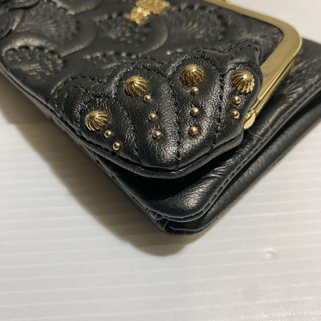 【未使用級】ANNA SUI　ピーコック　２つ折財布　ブラック　現行品