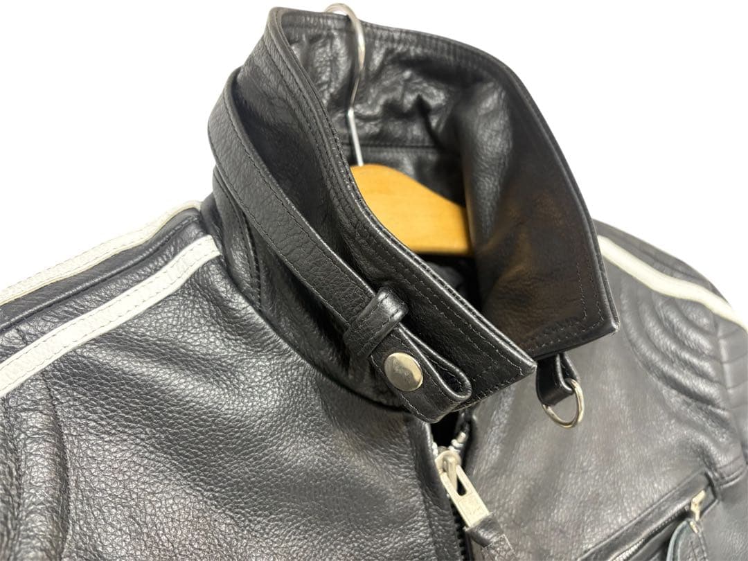 ①Freedom レザー ライダース ジャケット ホワイトライン