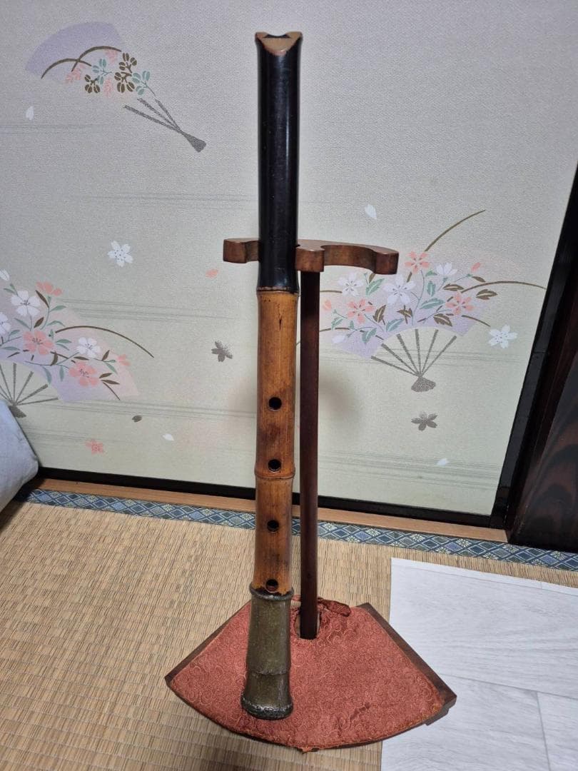 尺八　全長55.5cm 地無　延べ管　一尺九寸　銘無