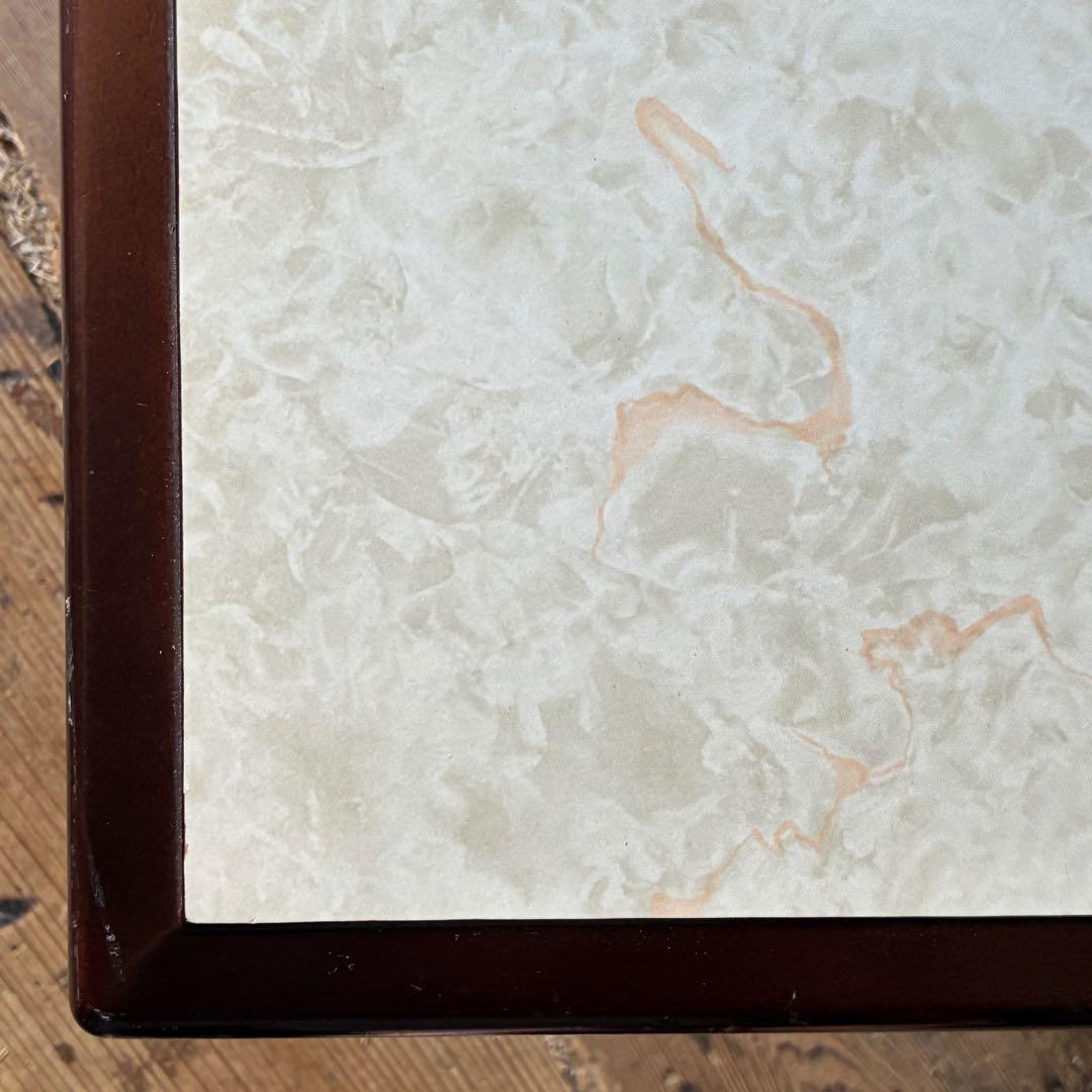 オールドカリモク ヴィンテージ センターテーブル マーブル ラタン レトロ