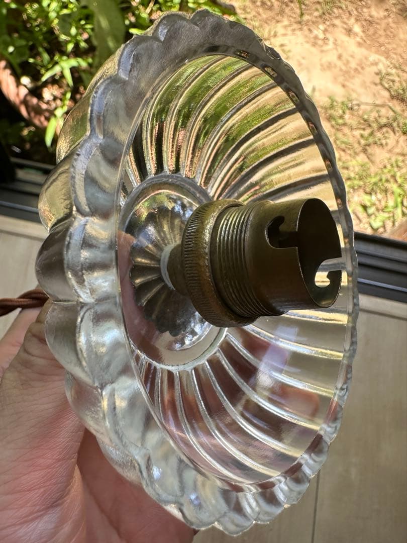 1920年代 フランス アンティーク 大きなお花の可愛いアトリエランプ＊