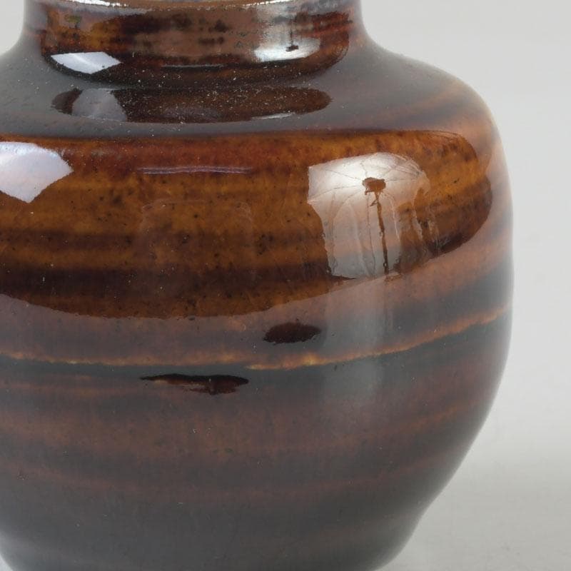 茶道具　瀬戸焼　達郎作　茶入　仕覆付　共箱　V　9689