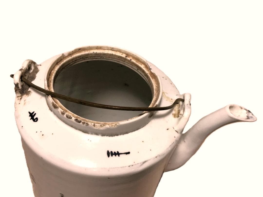 【 清朝水注 】　粉彩色絵　古玩封荘