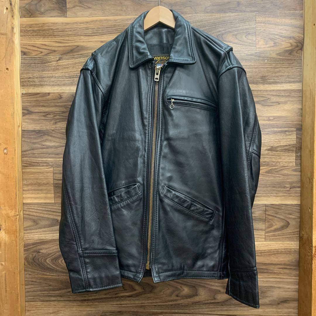 中古　バンソン　ライダースジャケット