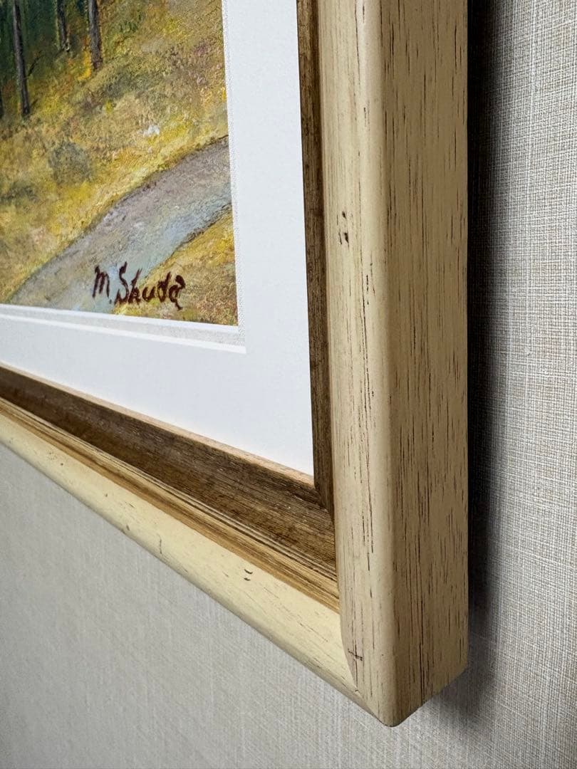 油彩原画『黄葉の小路』F12号　額装品