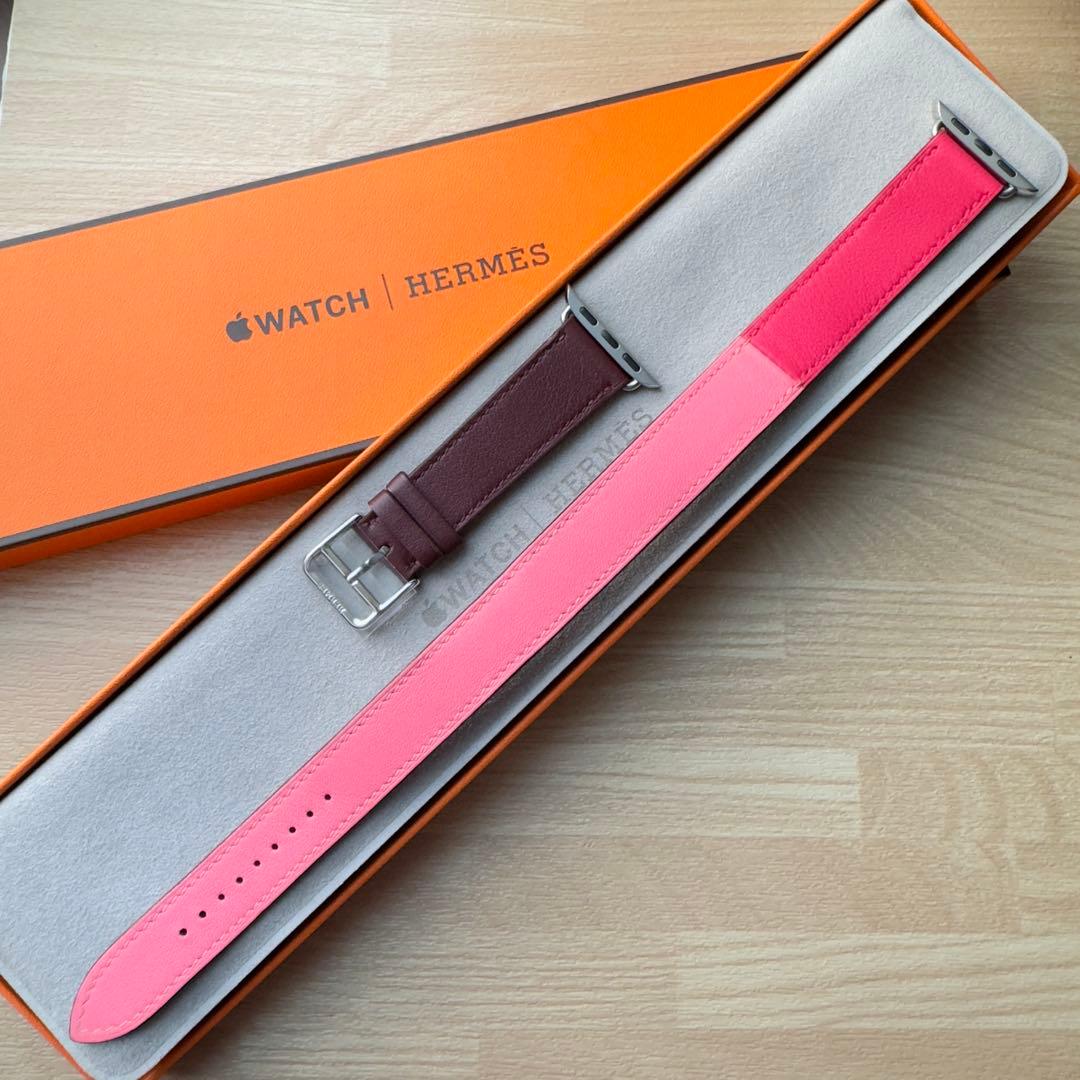 1994 Apple Watch エルメス　ローズピンク/ボルド　二重バンド