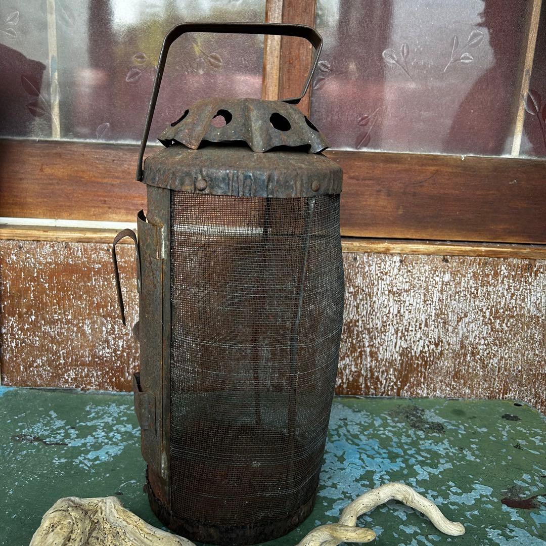 ヴィンテージ ◆ 吊り行灯 ランタン ◆ アイアン 蝋燭立て 燈篭 蔵行灯