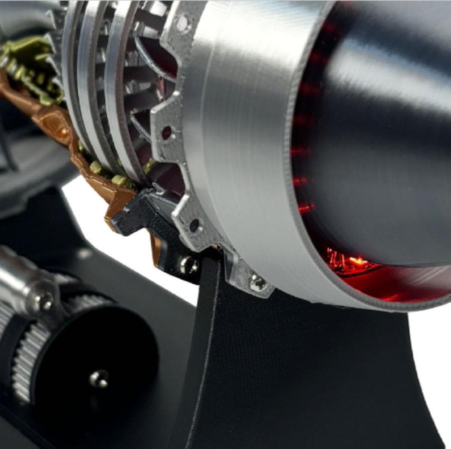 B 飛行機 エンジン 模型 完成品 回転 充電式 コレクション 光る 置物