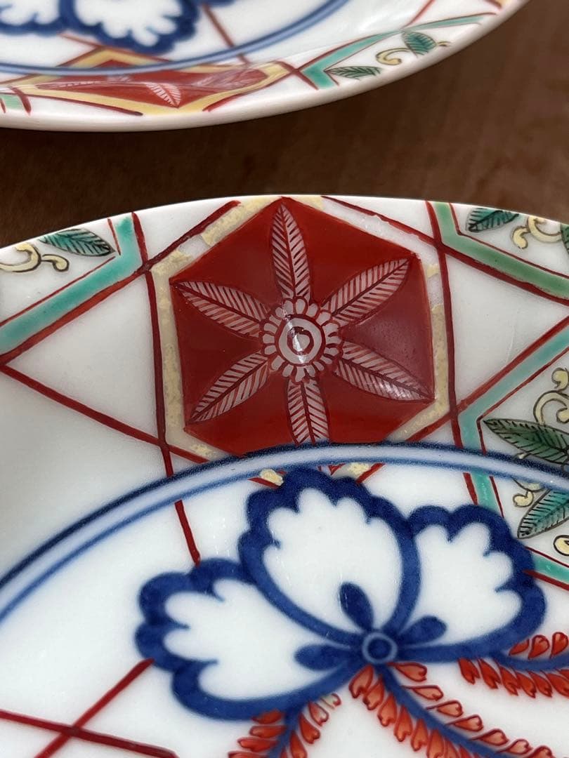 人間国宝　十三代　今泉今右衛門　皿三枚　錦桐絵