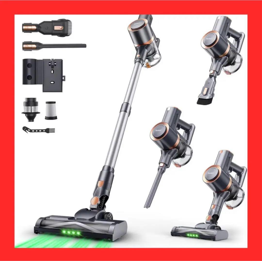 掃除機 コードレス 75Kpa真の超強力吸引 自立式2in1置くだけ充電スタンド