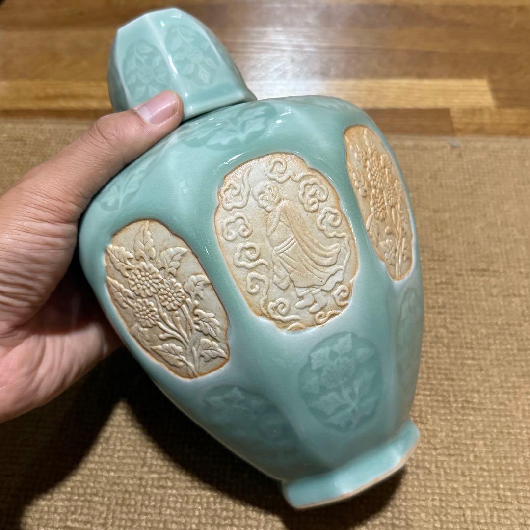 中国龍泉 青磁 花器 花瓶 茶入 置物 茶道具