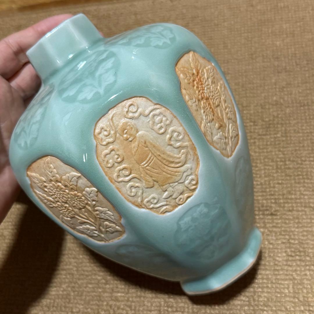 中国龍泉 青磁 花器 花瓶 茶入 置物 茶道具