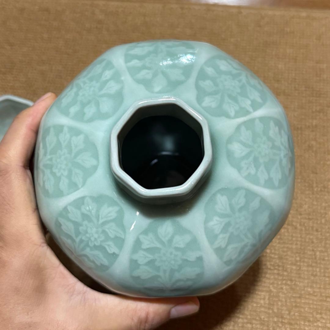 中国龍泉 青磁 花器 花瓶 茶入 置物 茶道具