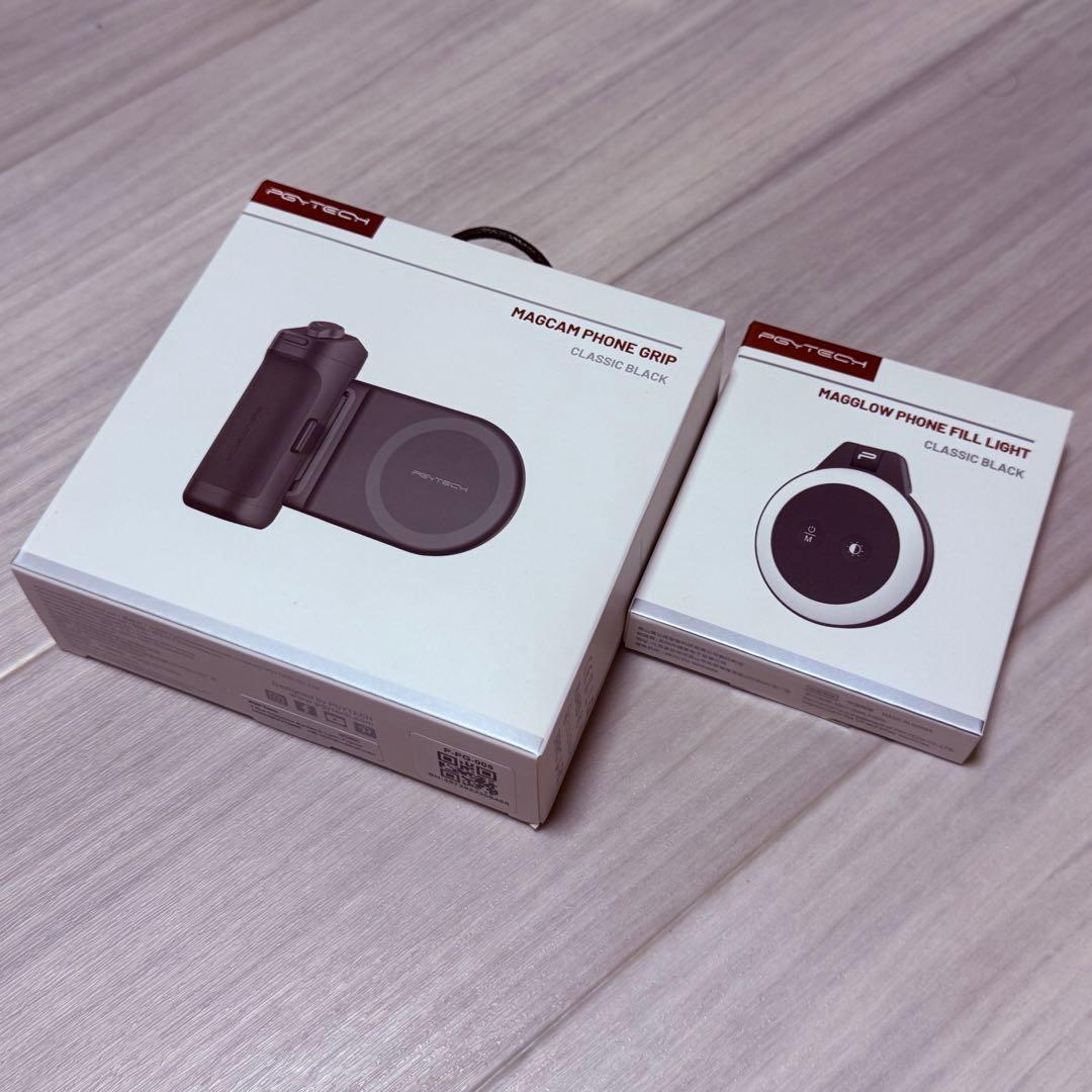 PGYTECH MagCam スマートフォン グリップ ライトセット ブラック