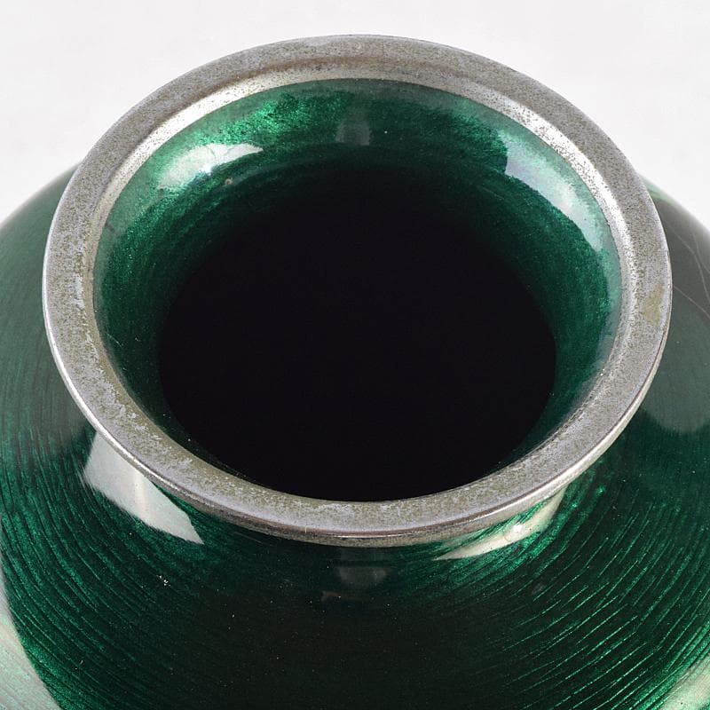 七宝焼　安藤七宝店　透釉　藤文　花瓶　M　R9142