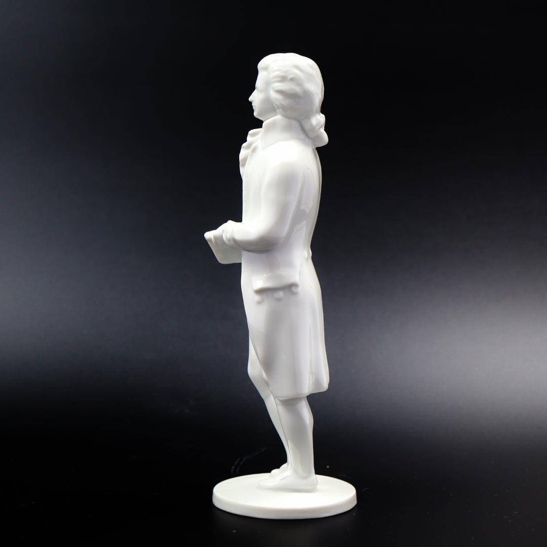 AUGARTEN ホワイトポーセリン モーツァルト 23cm 置物 ケース付