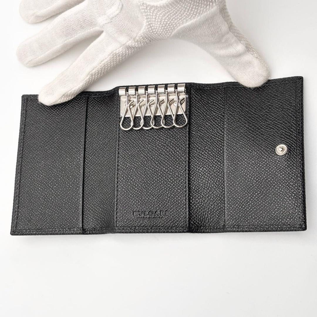 ヒデBVLGARI ブルガリ グレインレザー 6連キーケース RFID