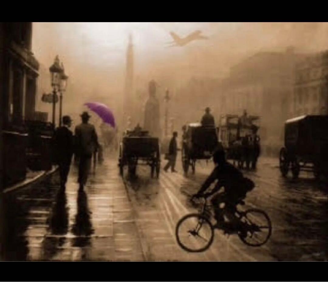 2024年100人100点絵画入賞 Piero Hearts 雨 ロンドン