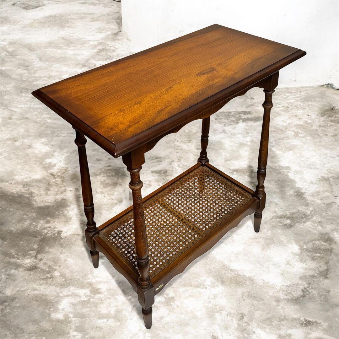 カリモク家具 コロニアル テーブル サイドテーブル 花台 木製 オールドカリモク