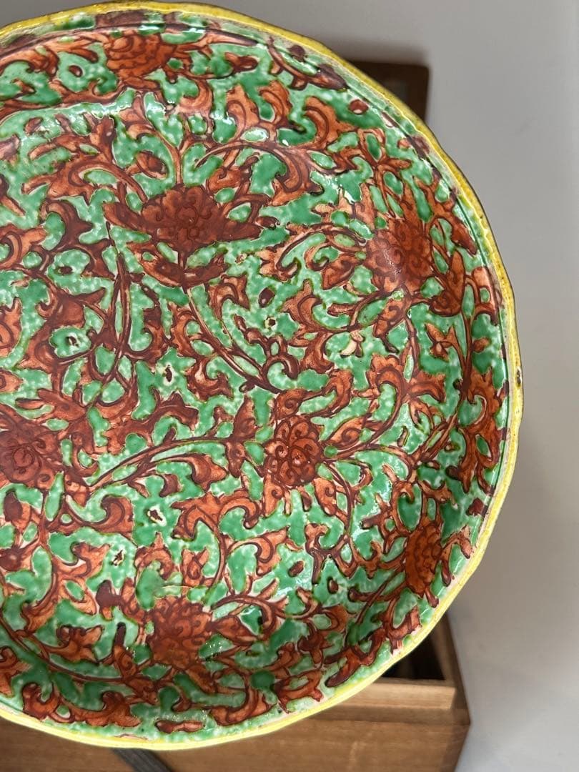 大日本永樂造　色絵　絵皿　底款有　共箱付　時代物　古美術