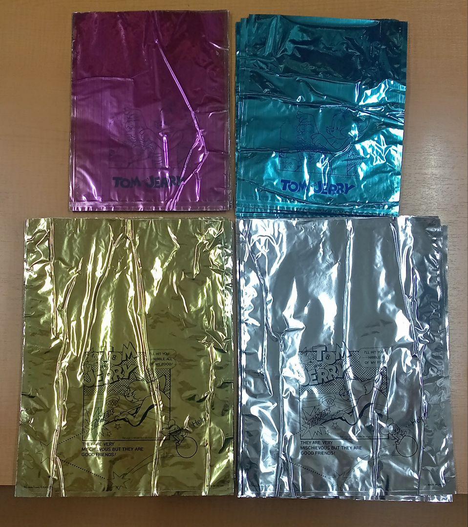 【未使用品】トムとジェリー 袋 金 銀 紫 青 光沢あり 計24枚