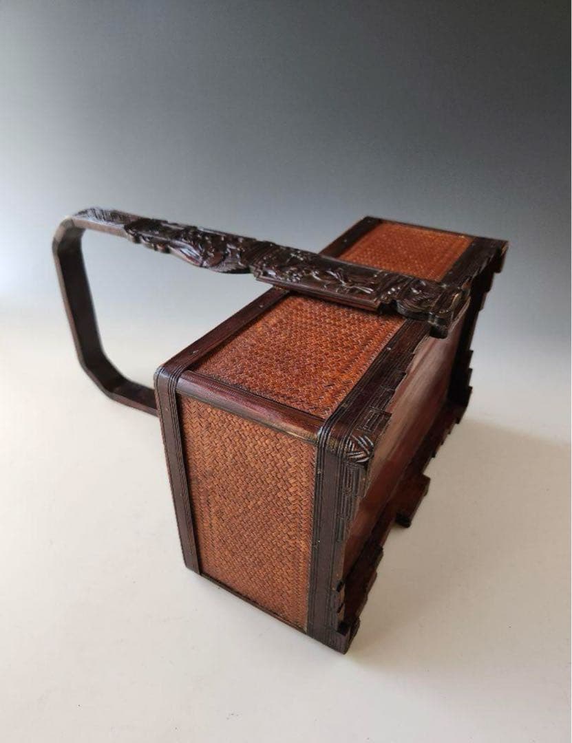 【セール】煎茶道具　茶道具　提籃　ていらん　籠　煎茶　茶道具　箱　竹　箱無し