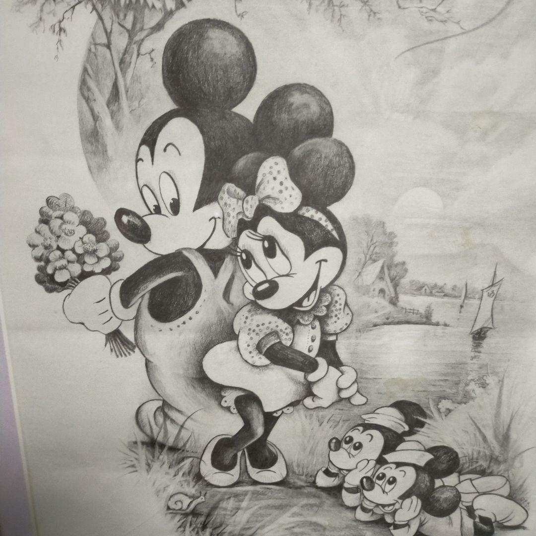 ミッキーマウスとミニーマウスの鉛筆画